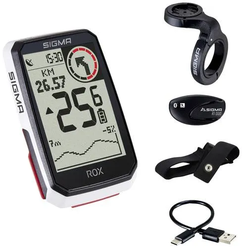 Sigma ROX 4.0 GPS Fahrradcomputer mit Herzfrequenzsensor - Fahrradcomputer mit GPS und kabelloser Verbindung, ideal für präzise Trainingsdaten und Navigation. Inklusive Herzfrequenzsensor und einfacher Montage.