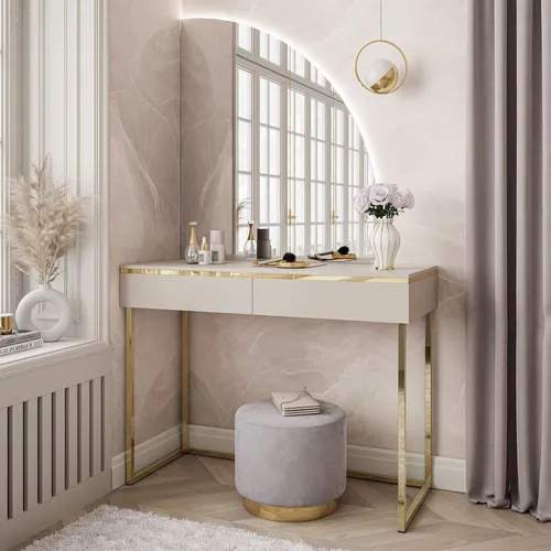 Lookway Schminktisch aus Holzwerkstoff mit 2 Schubladen