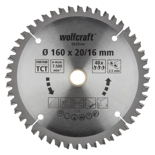 wolfcraft Kreissägeblatt HM 48 Z, ø160mm, 48 Zähne von wolfcraft