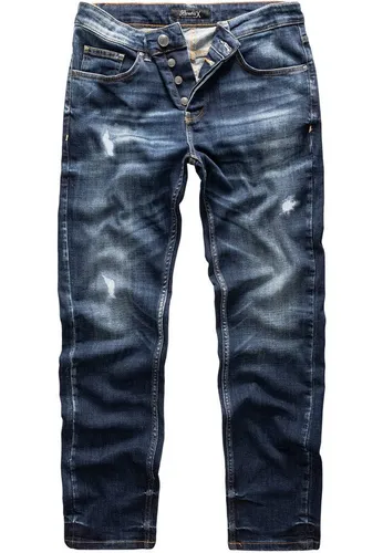 REPUBLIX Straight-Jeans JAX Herren Regular Fit Destroyed Jeans blau W32/L34 - Stylische Herrenjeans im Destroyed-Look, ideal für lässige Outfits. Hoher Tragekomfort dank 98% Baumwolle und 2% Elasthan. Perfekt für jeden Anlass!