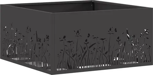 vidaXL Feuerstelle Quadratisch Schwarz 60x60x30 cm - Stilvolle Feuerstelle aus langlebigem Stahl, ideal für gemütliche Abende im Freien mit Platz für bis zu 4 Personen. Wetterfest und leicht zu bewegen – der perfekte Mittelpunkt für Garten und Terrasse.