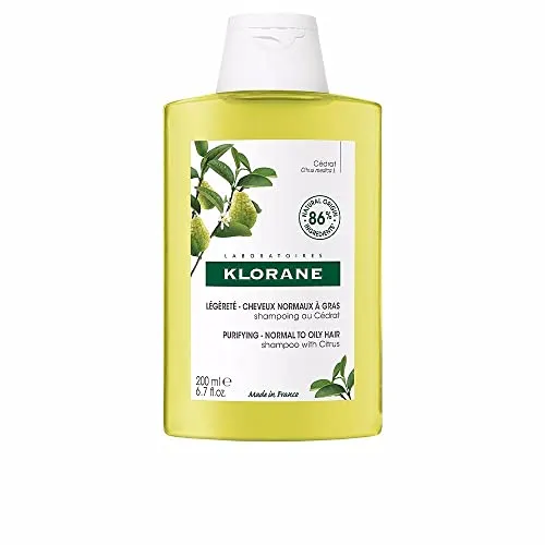 Klorane Purifying – normales bis fettiges Haar mit Shampoo mit Zitrus, 200 ml