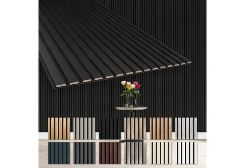 Hexim Wanddekoobjekt AP12 - Schalldämmende Lamellenverkleidung - Deko-Objekte mit flexiblem Design, 1,67 m² groß, perfekt für stilvolle Innendekoration und effektive Schalldämmung.