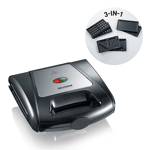 SEVERIN 3in1 Sandwichmaker-Toaster mit auswechselbaren Platten