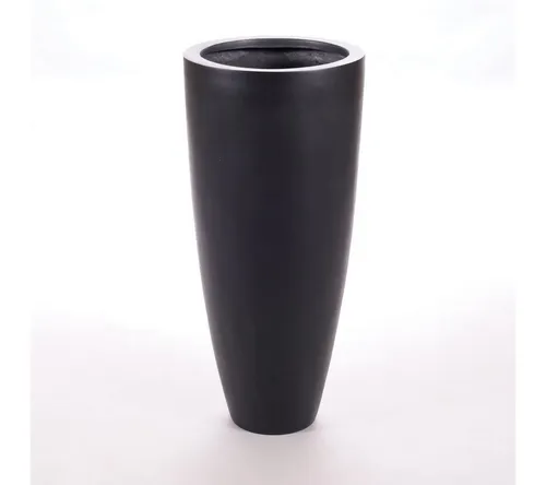 Elegant Einrichten Pflanzkübel Fiberglas Schale rund konisch D38xH80cm elegant schwarz-matt (1 St)