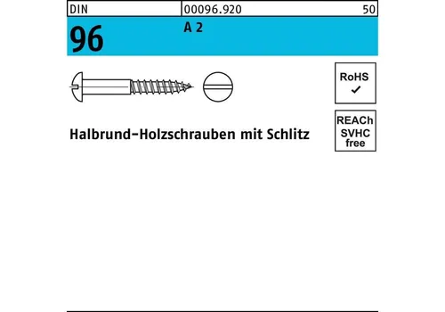 Reyher Holzschraube DIN 96 Halbrundkopf Schlitz 3 x 16 A 2 von REYHER