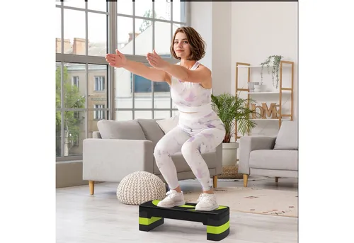 HOMCOM Höhenverstellbarer Stepper - Fitness-Kleingeräte für Indoor und Outdoor, mit 3 Stufen höhenverstellbar und bis zu 150 kg belastbar – ideal für effektives Training zu Hause.