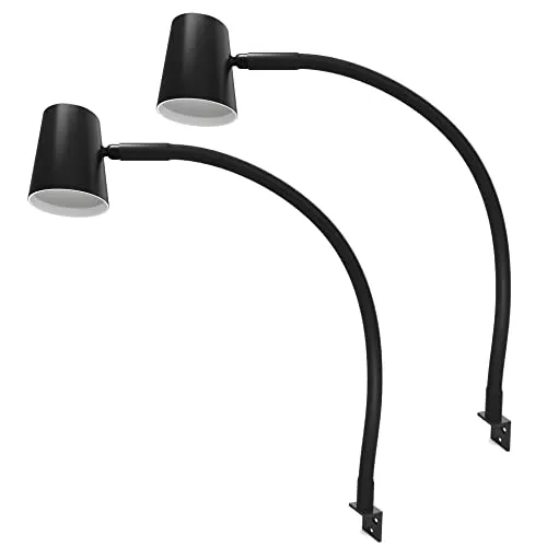 kalb LED Bettleuchte 2er SET, schwarz, warmweiß - Schreibtischlampen mit 360° drehbarem Leuchtenkopf für indirekte Beleuchtung, flexibel einstellbar durch Flexhals und dimmbar über Berührungsschalter.