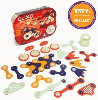 Clixo 5848000 - Mars Rovers - RC-Modelle mit flexiblen, magnetischen Formen für unendliche Kreativität. Leuchtende Teile im Dunkeln und kombinierbar für endlosen Spaß!