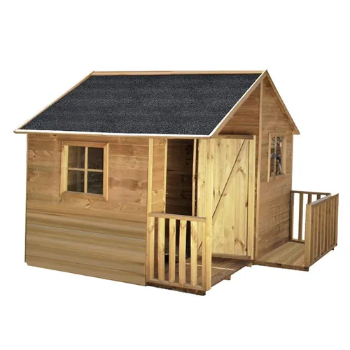 4iQ Spielhaus für Kinder aus Holz Garten – 4iQ Marcin Kinderspielhaus Outdoor 182 x 217 x 174 cm