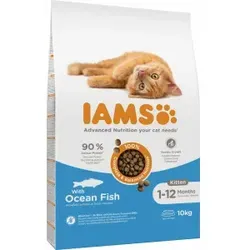 IAMS for Vitality Cat Kitten Ocean Fish – Trockenfutter für Katzen - Katzenfutter für Kitten mit schmackhaftem Ocean Fish, fördert die gesunde Entwicklung und Vitalität Ihres Kätzchens.