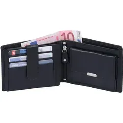 SN Scheintasche LOUANA schwarz 12x10x2cm - Praktische Scheintasche mit Innenreißverschluss, 6 Kreditkartenfächern und Ausweissichtfach für optimale Organisation im Alltag.