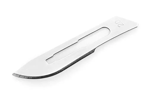 remos professional body care Skalpellklinge Nr. 20, 10 Stück steril verpackt für Skalpellhalter Nr. 4 aus Kohlenstoffstahl