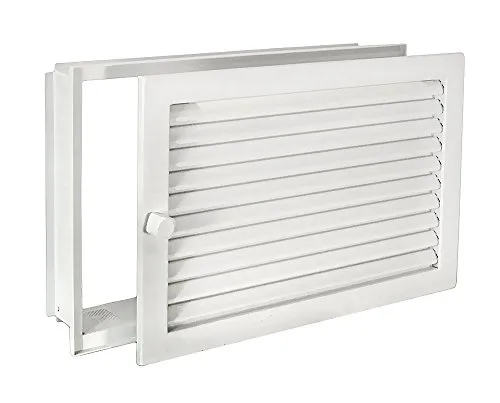 Warmluftgitter Putzbündig WGPB 3523 W - Praktisches Warmluftgitter in Weiß (350 x 230 mm) mit Einbaurahmen. Ideal für eine harmonische Integration in Ihre Wände und sorgt für eine effiziente Luftzirkulation.