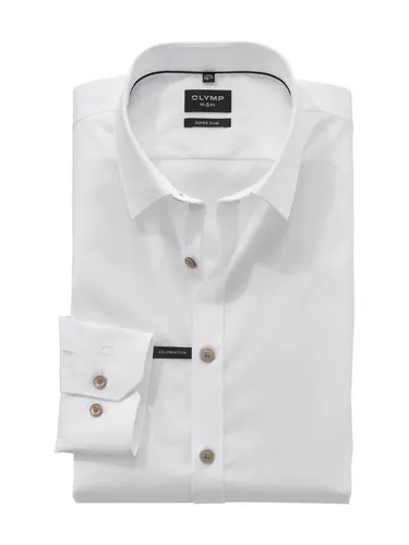 OLYMP Businesshemd No. Six - Super Slim - Urban Kent - Elegantes OLYMP Businesshemd No. Six in Weiß, ideal für schlanke Figuren. Der hochwertige Baumwollpopeline sorgt für Tragekomfort und ist bügelleicht. Perfekt für den professionellen Einsatz.