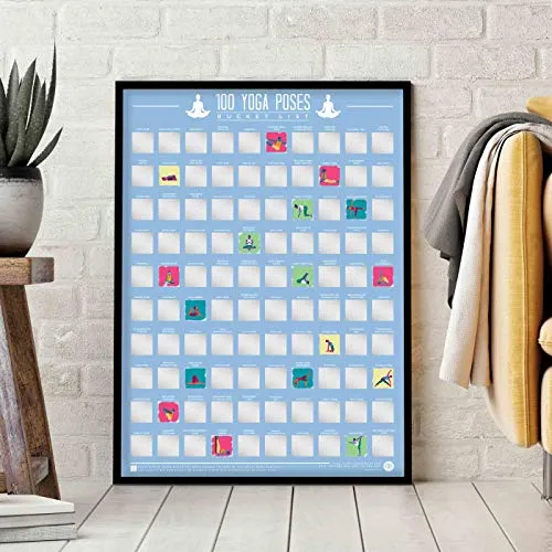 Gift Republic 100 Yoga-Posen Eimer Liste Rubbelposter