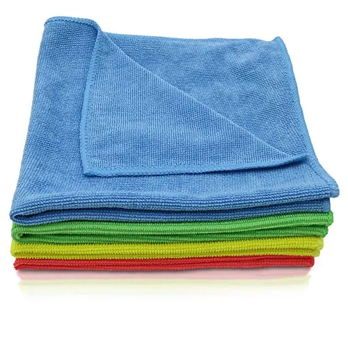 awiwa® Deluxe Mikrofasertücher 4er Set 40x40 cm – extrem saugstark, fusselfrei & streifenfrei, Reinigungstücher für Küche Bad Auto Glas Möbel, 4 Farben zur hygienischen Trennung, waschbar bis 90 °C