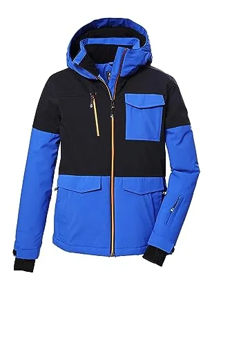 killtec Jungen Skijacke/Funktionsjacke mit Kapuze und Schneefang KSW 149 BYS SKI JCKT, blau, 128, 41185-000