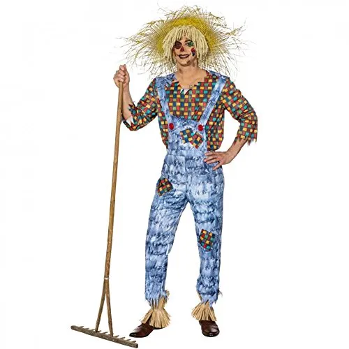 Kostüm Vogelscheuche Udo Gr. 50-60 - Latzhose und Hemd für Mottoparty, ideal für Karneval und Gartenfeste