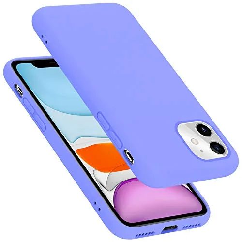 Cadorabo Hülle kompatibel mit Apple iPhone 11 Hülle Silikon Handyhülle für iPhone 11 Case aus flüssigem Silikon- Kratzfeste und stoßfeste dünne TPU Schutzhülle - Liquid HELL LILA