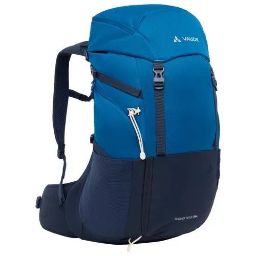 VAUDE Women's Skomer Tour 34+ - Multifunktionaler Wanderrucksack in Shore Blue - Rucksäcke für Damen, ideal für Wanderungen und Städtetrips. Mit innovativem Aeroflex 3D-Rückensystem für optimale Belüftung und höhenverstellbarem Deckel, der als Kulturbeutel genutzt werden kann.