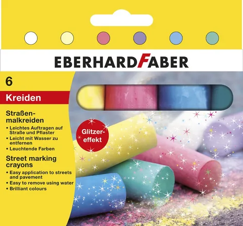 EBERHARD FABER Straßenmalkreide Glitzer 6er Kartonetui von Eberhard Faber