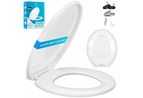 KESSER WC-Sitz mit Absenkautomatik - Toilettendeckel aus hochwertigem Duroplast, antibakteriell und mit Quick-Clean Funktion für einfache Reinigung. Ideal für Zuhause, Hotels und Gastronomie.