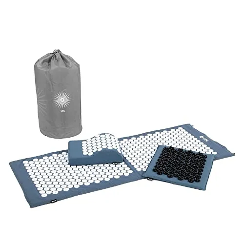 Bodhi VITAL Akupressurmatte XL Deluxe-Set Soft - Massagegeräte: Effektive Selbstmassage für zu Hause mit Akupressurmatte, Nadelkissen und Fußmatte zur Linderung von Nacken- und Rückenschmerzen.