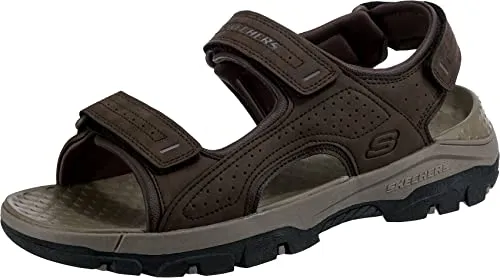 Skechers Herren Tresmen-Garo Open Toe Water Sandal, Chocolate Synthetic, 45 EU - Wanderschuhe mit Luxe Foam und Relaxed Fit für maximalen Komfort und Unterstützung bei Outdoor-Aktivitäten.