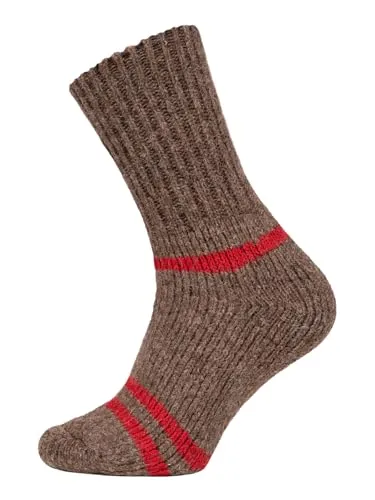 HomeOfSocks Ein Paar Alpaka Strümpfe für Herren Und Damen - 95% Wolle Extra Dick mit Frottee und festem Sitz Lange Socken Luxuriöse Wollsocken | Braun Gr. 39-42
