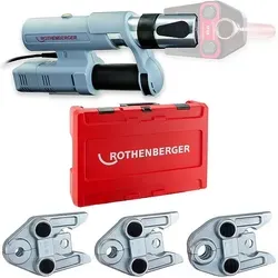 ROTHENBERGER ROMAX AC Eco Pressmaschine 230 V inkl. System-Box, Pressbacken G 16, 20, 26