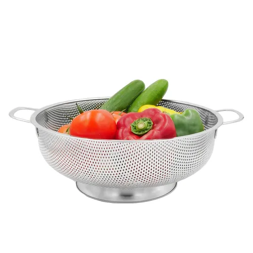 Küchen Sieb aus rostfreiem Edelstahl mit zwei Griffen Nudelsieb Abtropfsieb