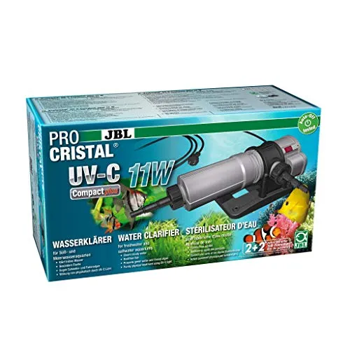 JBL ProCristal UV-C Compact Plus 11 W - Wasseraufbereitung für Aquarien - Effizienter UV-C Wasserklärer für kristallklares Wasser in Süß- und Meerwasseraquarien. TÜV geprüft mit automatischer Abschaltung für maximale Sicherheit.