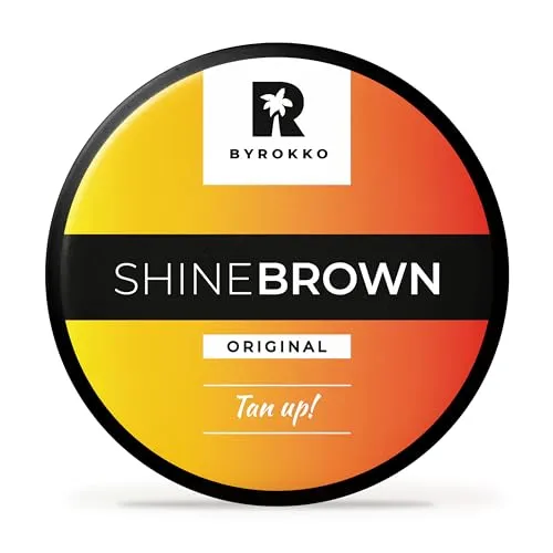 Produktbild BYROKKO Shine Brown Bräunungsbeschleuniger Sonnencreme (210 ml), Bräunungscreme Wirksam in Solarium und im Freien, Erzielen Sie eine natürliche Bräune mit natürlichen Inhaltsstoffen