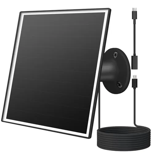 6W Solarpanel für draußen installierte Überwachungskameras mit Micro-USB- und USB-C-Anschluss, Solarladegerät für Akkukameras, kompatibel mit Wyze/Reolink, Schnellladung