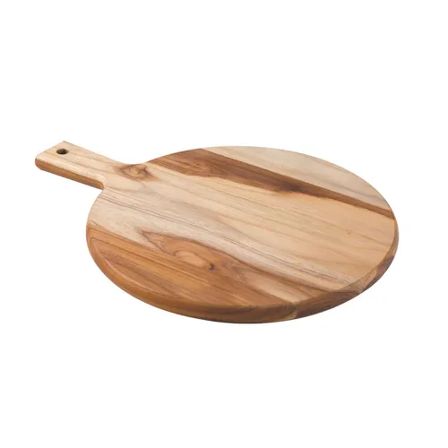 Tramontina Teakholz Servierbrett – Hochwertiges Schneidebrett 40 x 30 cm - Hackbretter aus massivem Teakholz mit praktischem Griff, langlebig und klingenschonend – perfekt für den täglichen Gebrauch!