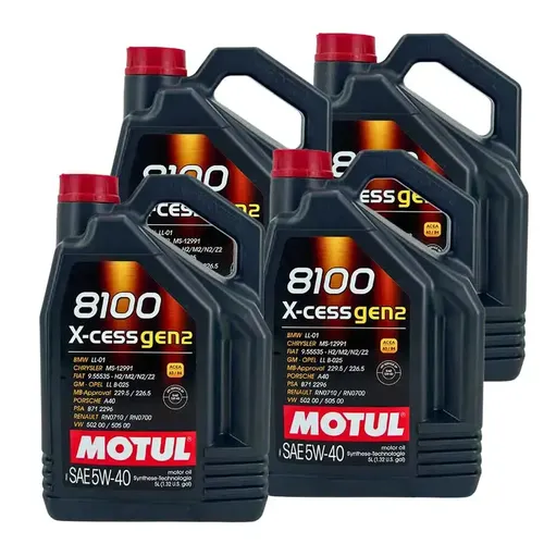 MOTUL Getriebeöl 8100 X-CESS GEN2 5W-40 - Hochleistungs-Motoröl für optimale Schmierung und Schutz, geeignet für zahlreiche Fahrzeugmarken, 5 Liter Kanister.