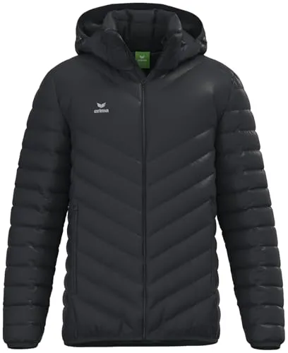Erima CMPT Puffer Jacke Herren schwarz Gr M - Funktionsjacke für Herren, leicht und warm mit abnehmbarer Kapuze und elastischen Ärmelenden - ideal für aktive Tage bei kaltem Wetter.