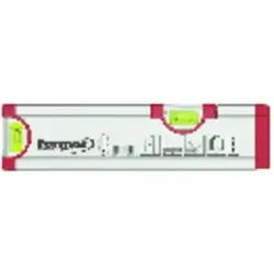 FORMAT Wasserwaage mit Magnet 20cm - Präzise Messungen - Wasserwaagen | Magnetische Wasserwaage aus eloxiertem Aluminium mit stoßdämpfenden Endkappen und hoher Messgenauigkeit für exakte horizontale und vertikale Messungen, ideal für enge Räume.