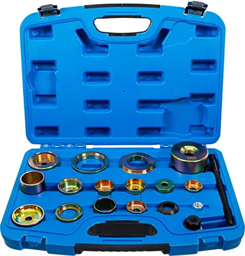 BGS 8778 Silentlager-Werkzeug-Satz für VAG - 18-tlg. Radlagerwerkzeug für den einfachen Austausch von Silentlagern an VAG-Fahrzeugen, im eingebauten Zustand anwendbar und ideal für Profis und Heimwerker.
