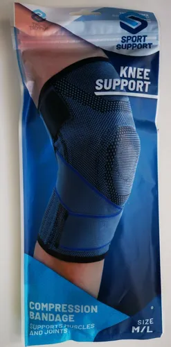 Sport Support Kniebandage – Knieunterstützung für Damen und Herren - Medizinische Verbrauchsmaterialien für Knie: Optimale Kompression und Stabilisierung für Schutz bei sportlichen Aktivitäten, ideal für Laufen und Basketball.