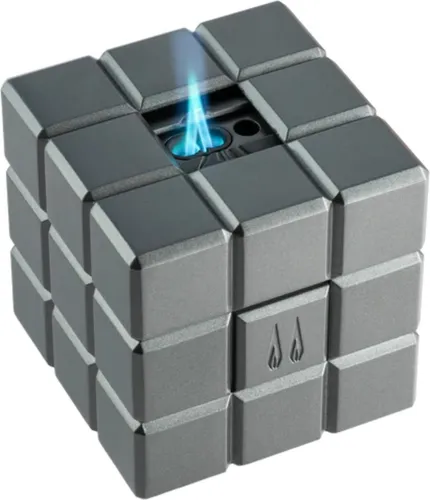Colibri Tischfeuerzeug Heritage Cube anthrazit - Elegantes USB Feuerzeug mit Normal- und 2-Flammen-Jet-Funktion. Ideal für stilvolle Anlässe, bietet es eine zuverlässige Zündung und modernes Design.