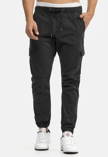 Indicode Cargohose INLevi - Praktisch und bequem für jeden Tag - Cargohose mit seitlichen Cargotaschen und elastischen Bündchen, aus Baumwollstretch für optimalen Tragekomfort – ideal für Freizeit und sportliche Looks.