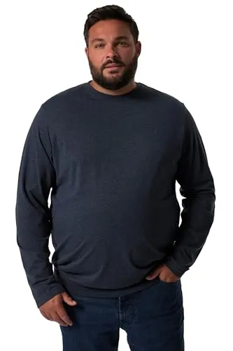 Men Plus Herren Langarmshirt L-8XL Bauchfit - Activewear-Tops für Herren, mit speziellem Schnitt für Bauchfit, elastischem Saumbund und Rundhalsausschnitt, erhältlich bis Größe 10 XL.