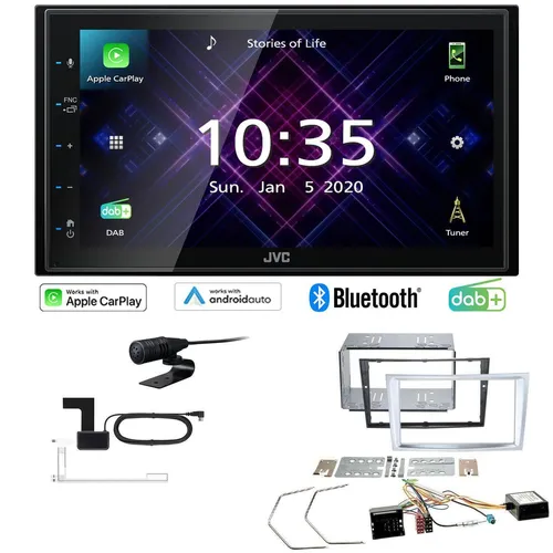 JVC Radio Apple CarPlay Android DAB+ für Opel Zafira B matt-chrome inkl Canbus