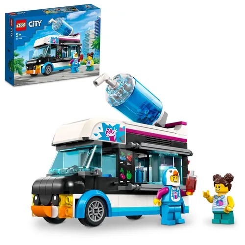 LEGO 60384 City Slush-Eiswagen Set - Kreatives Sommer-Spielzeug mit 4 Slushy-Maschinen und Pinguin-Minifigur für Kinder ab 5 Jahren