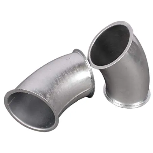 silos24 2 Stück 45° Pellet-Rohrbogen kleiner Radius 83mm NW 100 mit Bördelrand