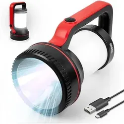 Duronic LED Taschenlampe RL74, 2-in-1 mit Laterne - Taschenlampen mit 320 Lumen und 10.000 mAh Akku für bis zu 17 Stunden Leuchtdauer. Ideal für Camping oder Notfälle, vielseitig einsetzbar und mit praktischem Handgriff.