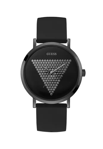 Guess Imprint W1161G2 Herrenuhr - Armbanduhr mit elegantem Design, 10 Bar wasserdicht und schwarzem Silikonarmband für hohen Tragekomfort – ideal für Alltag und besondere Anlässe.