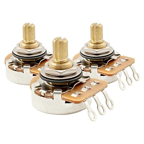 Musiclily Pro HD A250K Messing Potentiometer logarithmisch Poti für USA E-Gitarre Bass(3 Stück)